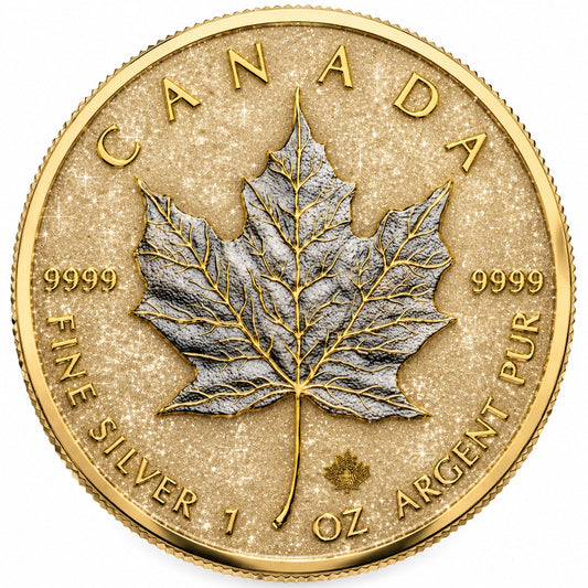 2026 Canada Maple Leaf Golden Champagne Edition 1 oz Silver Coin