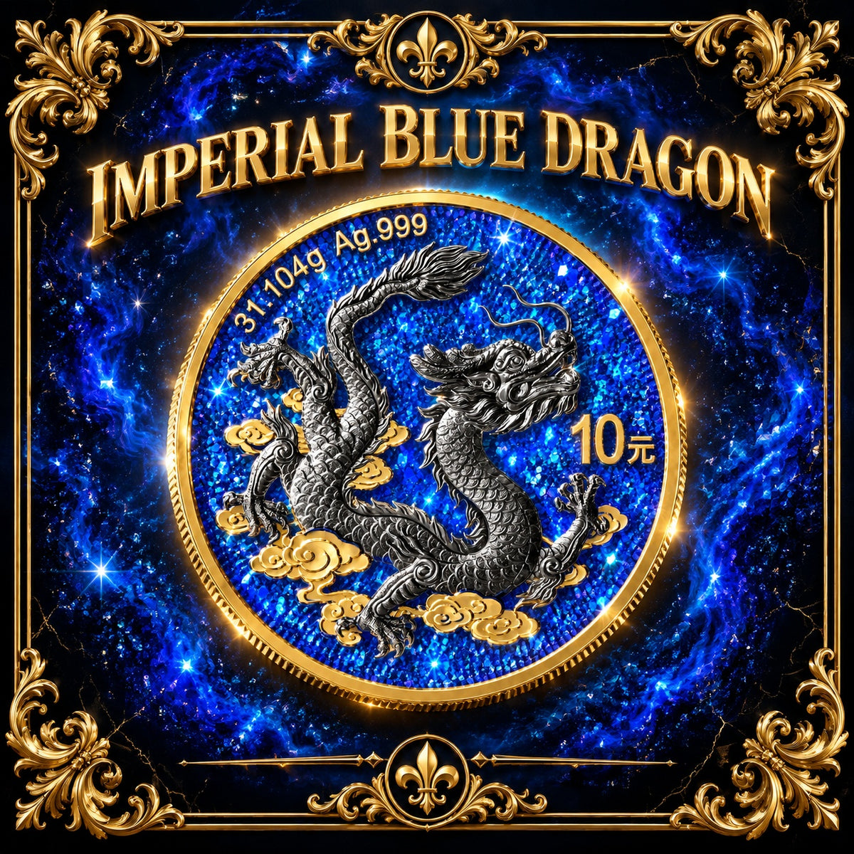 2026 China Dragon Imperial Blue Edition 1 oz Silver Coin