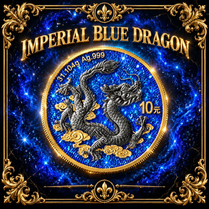 2026 China Dragon Imperial Blue Edition 1 oz Silver Coin