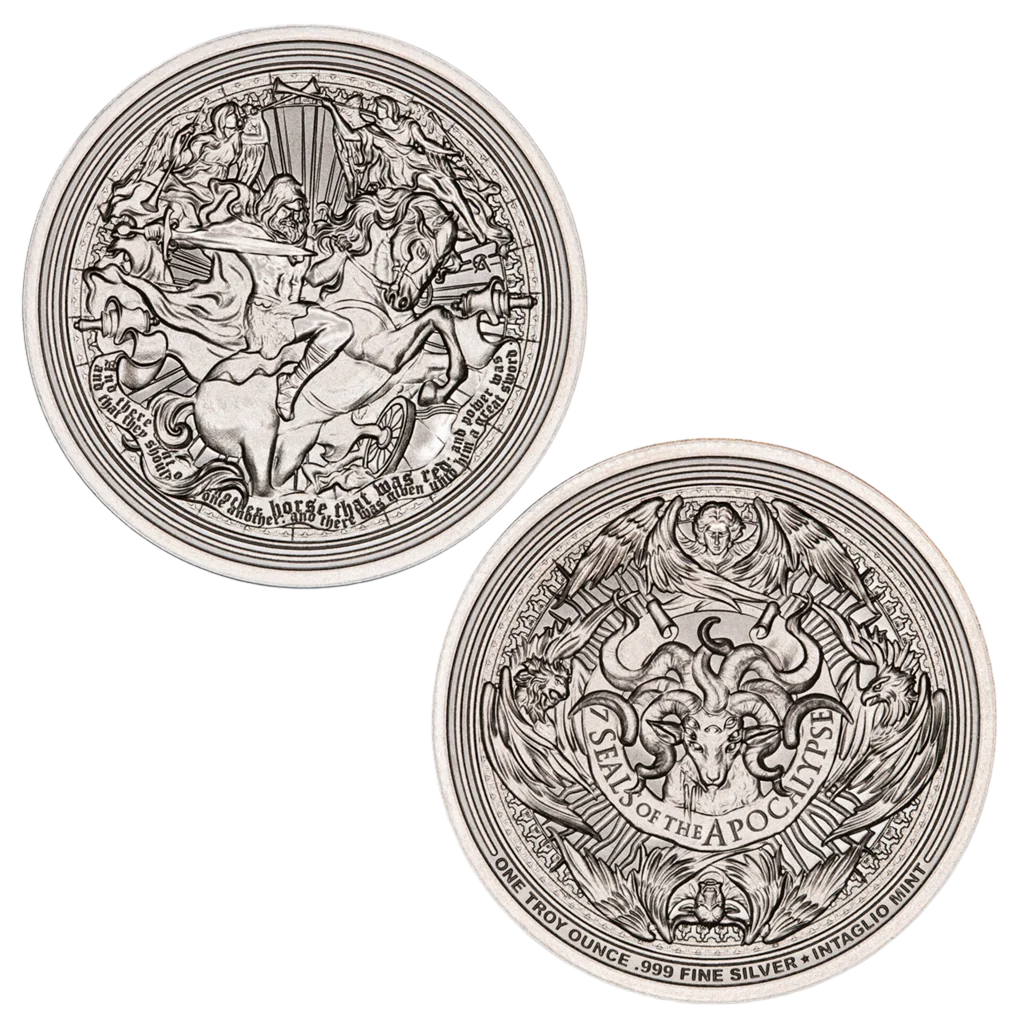 Estimate: Intaglio Mint Seven Seals of the Apocalypse - Red Horse 1 oz Silver Round