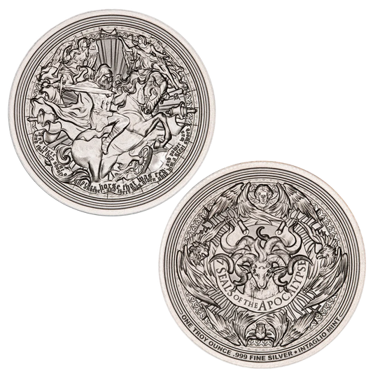 Estimate: Intaglio Mint Seven Seals of the Apocalypse - Red Horse 1 oz Silver Round