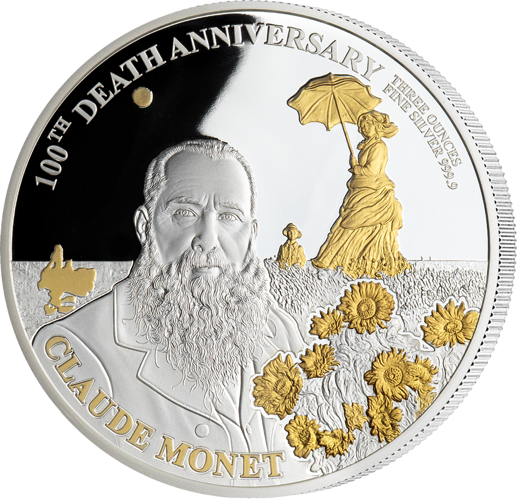 Djibouti Claude Monet 3 oz Silver Coin