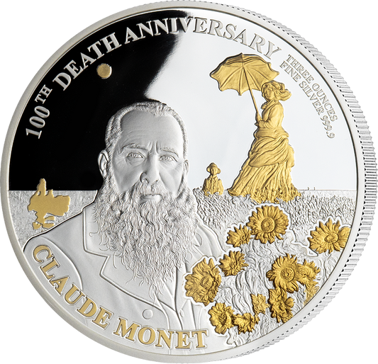 Djibouti Claude Monet 3 oz Silver Coin