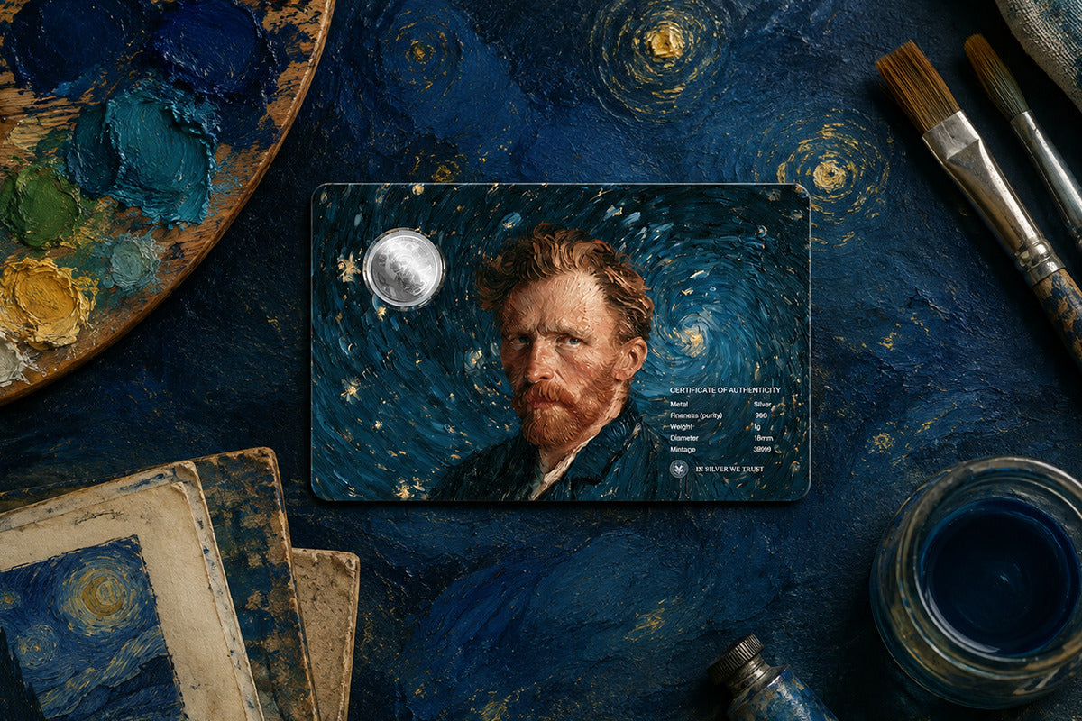 2026 Starry Night 1g Silver Round in Card