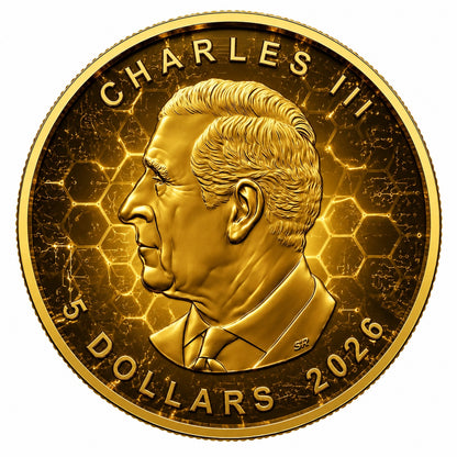 2026 Canada Maple Leaf The Golden Bee Edition 1 oz Silver Coin