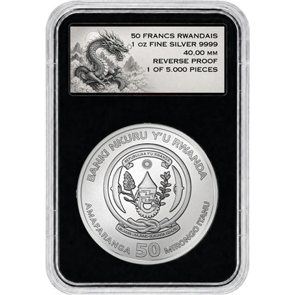 2026 Rwanda Chinese Blue Dragon Reverse Proof 1 oz Silver Coin
