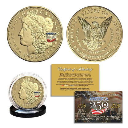 1776-2026 America 250 'Morgan Dollar - Golden Proof' CN Medal