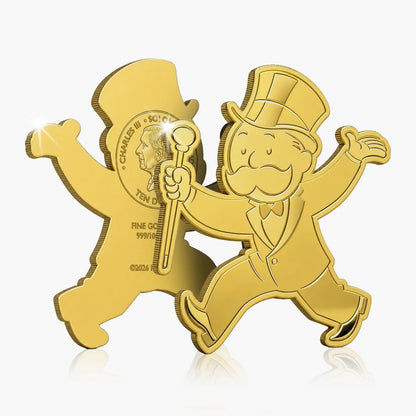 2026 Solomon Islands Monopoly Man Shaped 1/1000 oz Gold Coin in Card