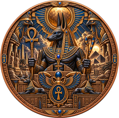Anubis vs the Cursed Pharaoh 1 Kilo Copper Medal with 1 oz Silver Eagle Insert