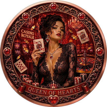 Casino Royale - Queen of Hearts Colorized 1 oz Copper Medal (07/03)