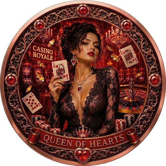 Casino Royale - Queen of Hearts Colorized 1 oz Copper Medal (07/03)