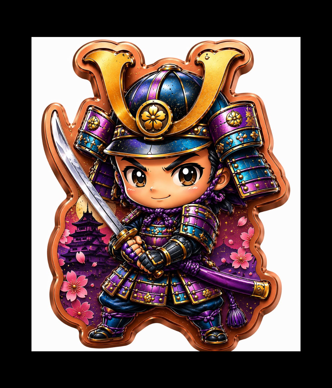 Samito Warrior Colorized Shaped 1 oz Copper Medal (08/03)