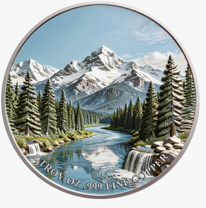 North American Wildlife - Lynx UHR Colorized 1 oz Copper Medal in Card (06/19)