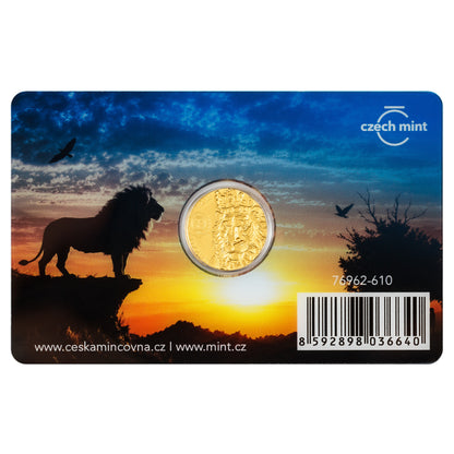 2026 Niue Czech Lion Incused 1/200 oz Gold Coin in Card