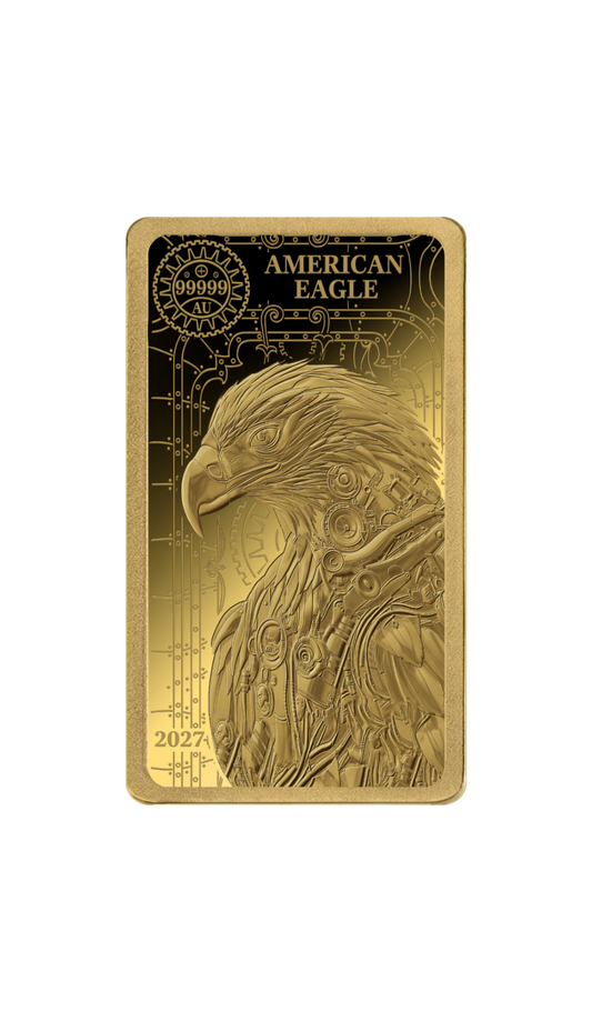 2027 Solomon Islands WPB Steampunk Eagle 1/200 oz Gold Coin - Capsule