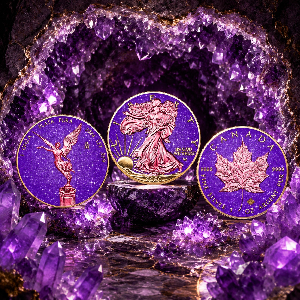2026 Canada Maple Leaf Royal Amethyst Edition 1 oz Silver Coin (06/29)