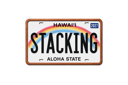 2027 Stacking Across America Hawaii License Plate Colorized 1 oz Copper Bar (Series 3)