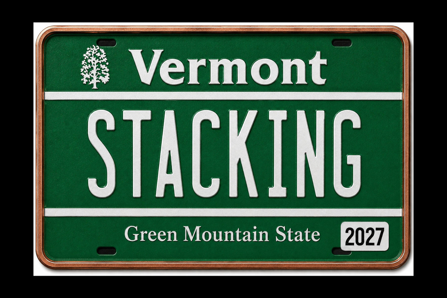 2027 MINNESOTA Stacking Across America License Plate Colorized 1 oz Copper Bar (Series 1) (07/07)