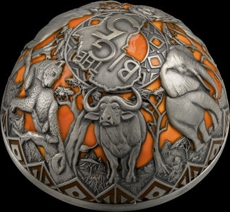 2026 Burundi Big 5 Africa Half-Spherical 2 oz Silver Coin