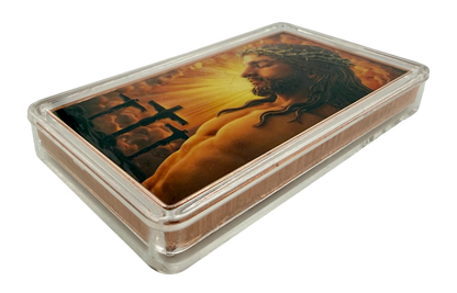 Jesus - He is Risen Colorized 5 oz Copper Bar (06/24)