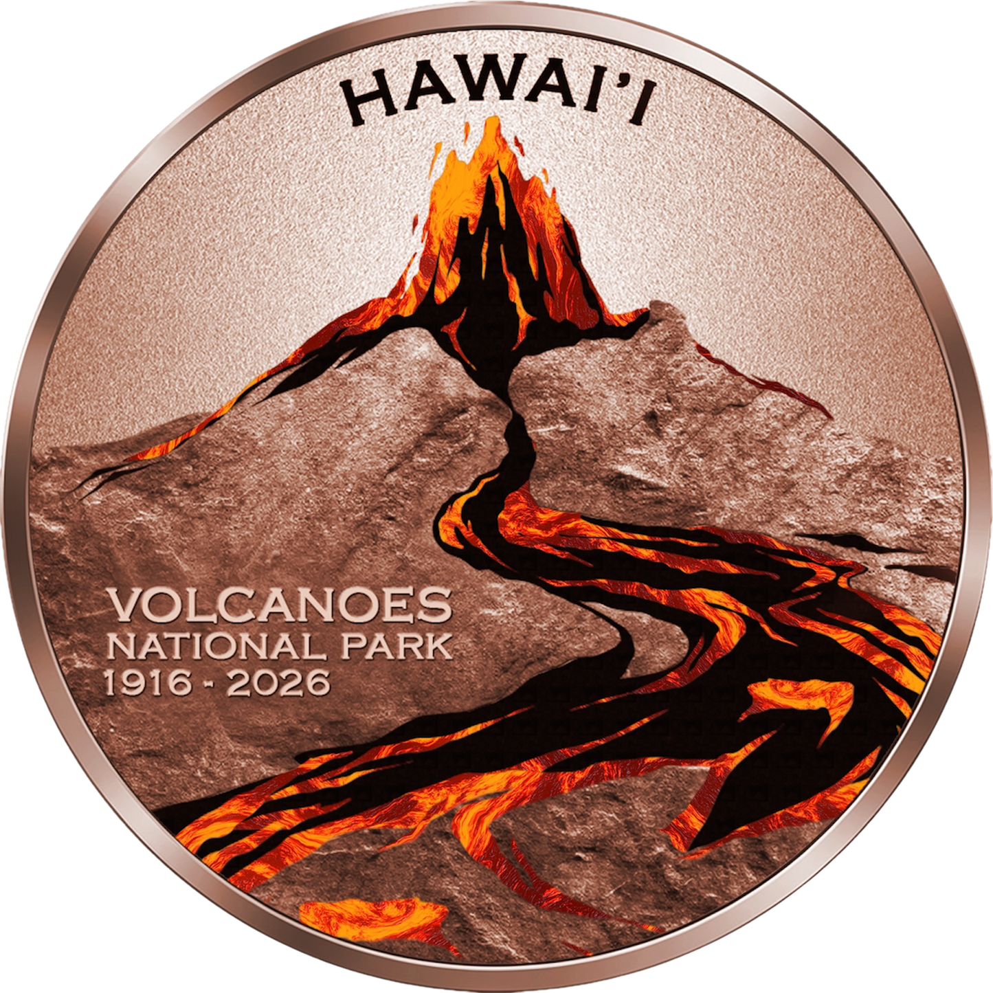 2026 Cameroon Hawai'i Volcanoes National Park 100th Ann. 5 oz Copper Coin (07/20)