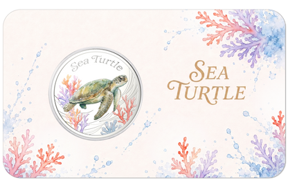 2026 Solomon Islands Water Color Sea Turtle 10g CN Coin in Card