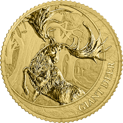 Estimate: 2026 Liberia Megafauna - Giant Deer BU 1/10 oz Gold Coin in Card