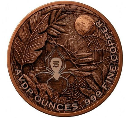 In Stock! 5 oz Glow in the Dark Spider Copper in Capsule