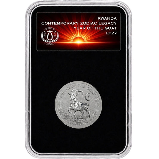 2027 Rwanda Year of the Goat Reverse Proof 1/12 oz Silver Coin