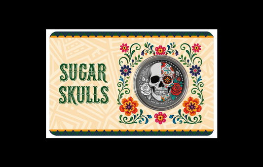 2026 Cameroon Sugar Skulls - Rose & Bone 1/4 oz Silver Coin