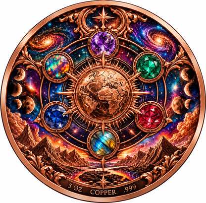 Divine Elements - The Opal Empress 5 oz Copper Medal