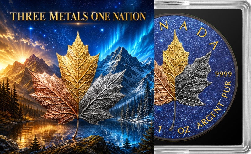2026 Canada Maple Leaf Three Metals One Nation Edition 1 oz Silver Coin (07/24)