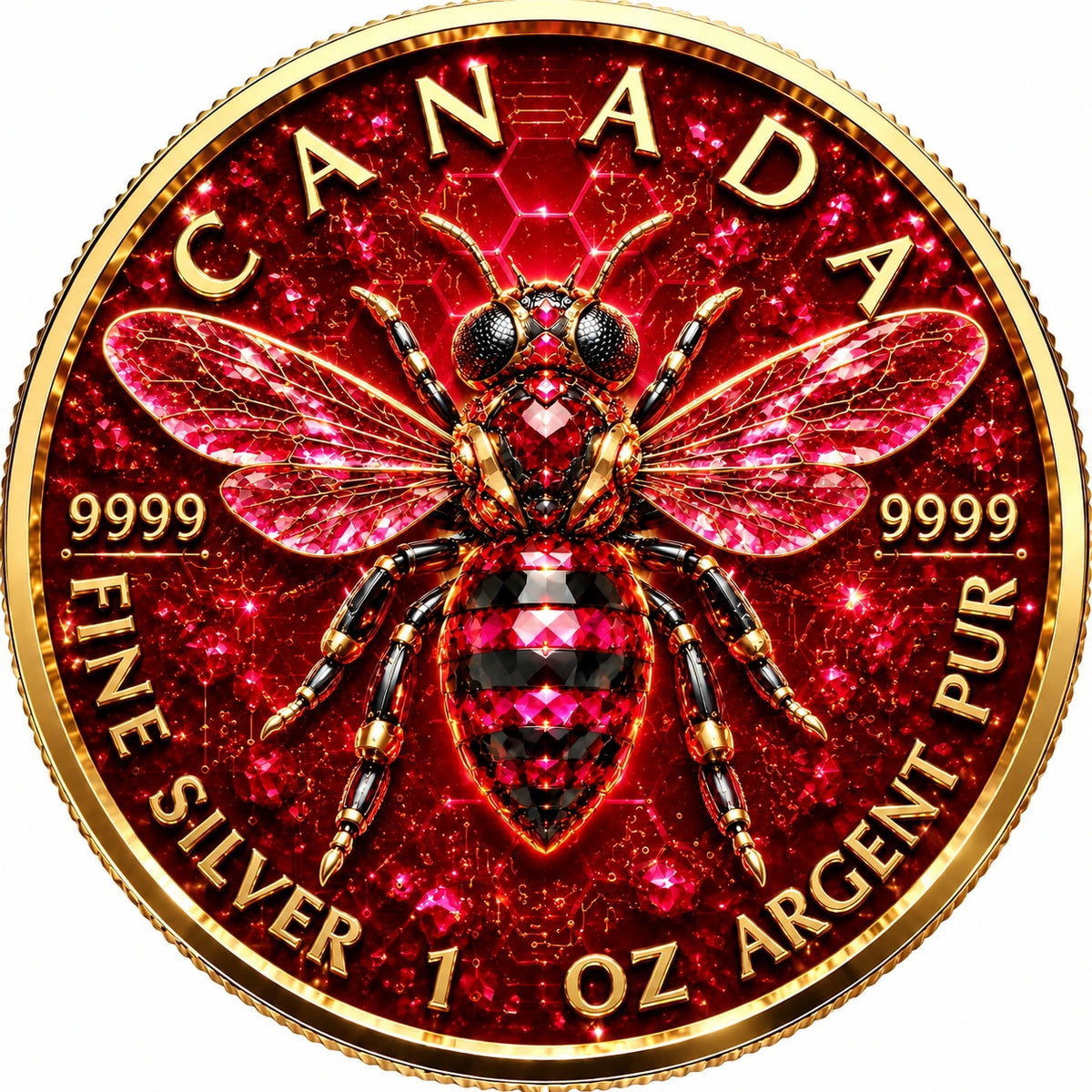 2026 Canada Maple Leaf Ruby Bee Edition 1 oz Silver Coin
