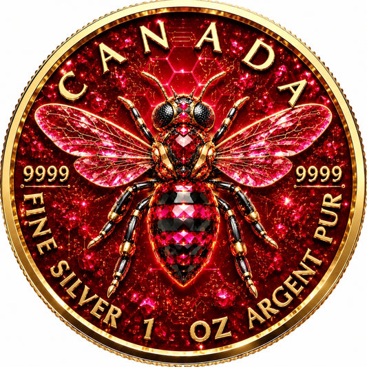 2026 Canada Maple Leaf Ruby Bee Edition 1 oz Silver Coin