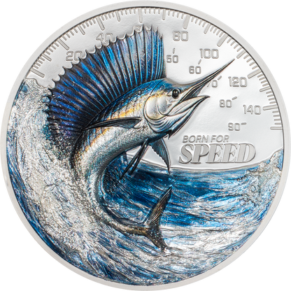 2027 Cook Islands Born for Speed - Sailfish 1 oz Silver Coin