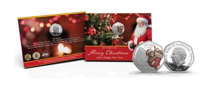 2026 Gibraltar Merry Christmas Colorized 50p 8g CN Coin in Card