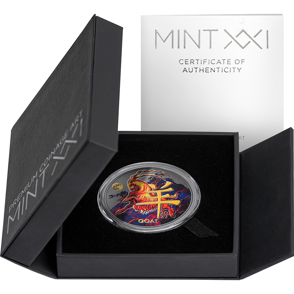 2027 Cameroon Year of the Goat Black Proof 1/2 oz Silver Coin