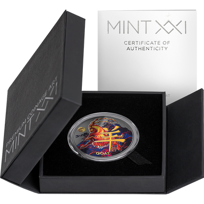 2027 Cameroon Year of the Goat Black Proof 1/2 oz Silver Coin