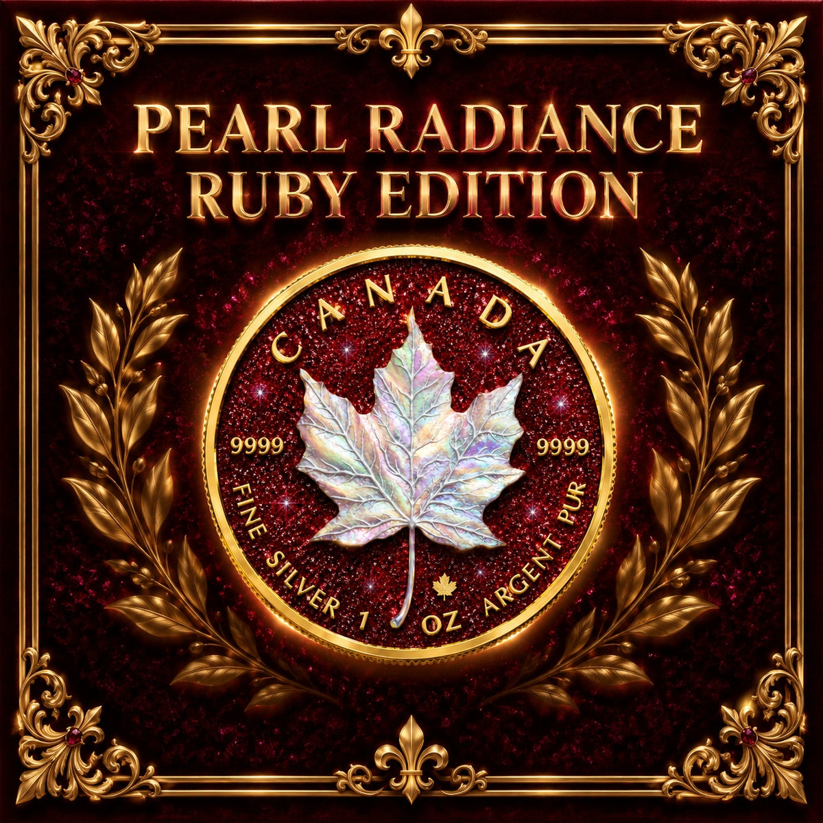 2026 Canada Maple Leaf Pearl Radiance Ruby Edition 1 oz Silver Coin