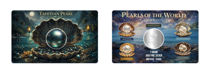 Tahitian Pearl Shaped 1g Silver Medal in Card
