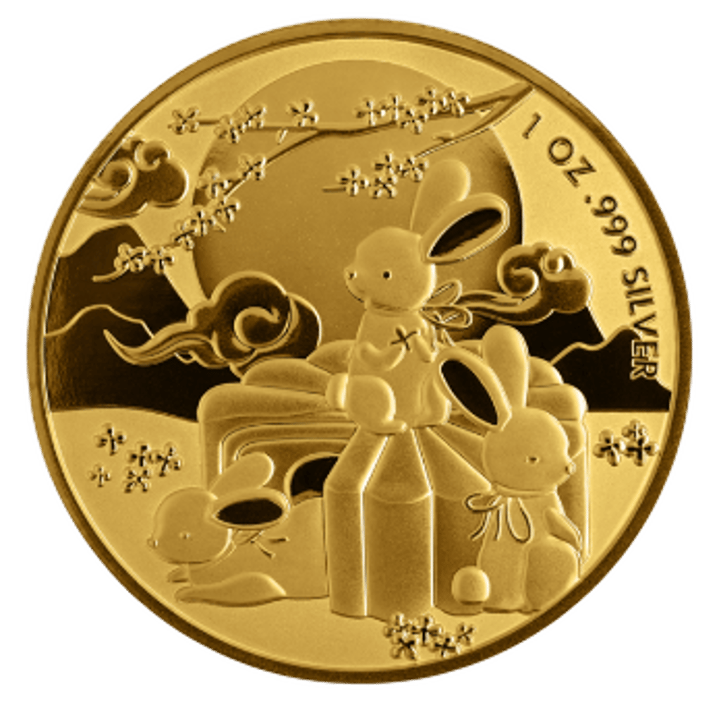 2026 Samoa Rabbit and the Moon HR Gilded 1 oz Silver Coin – MCCGAUSA