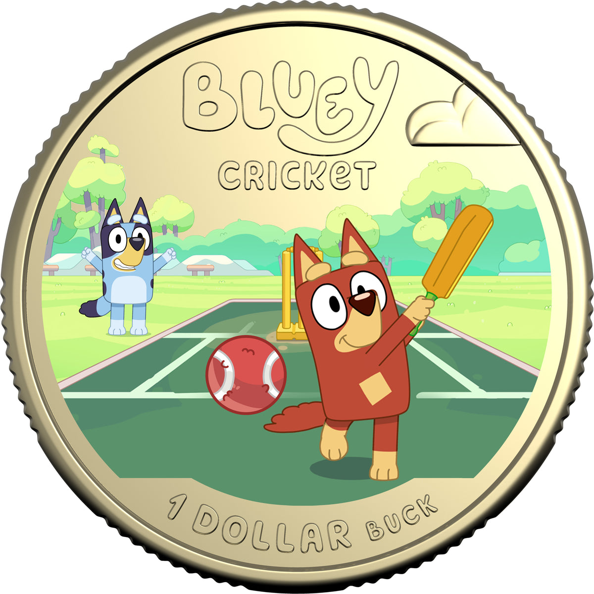 2027 Australia Bluey Cricket 9g CN Coin in Card