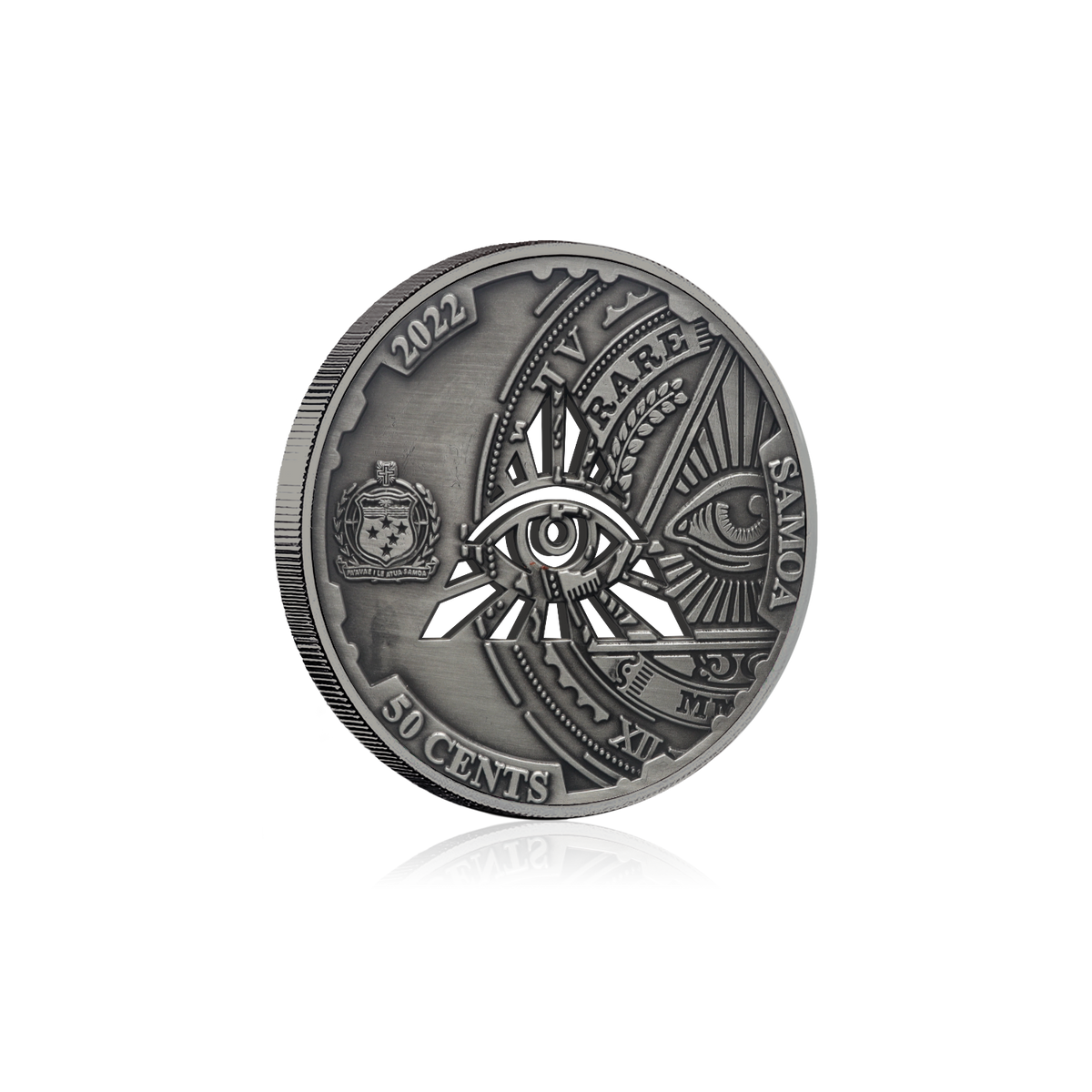 2022 Samoa Conspiracy Collection - Illuminati Cut-Out CN Coin in Card