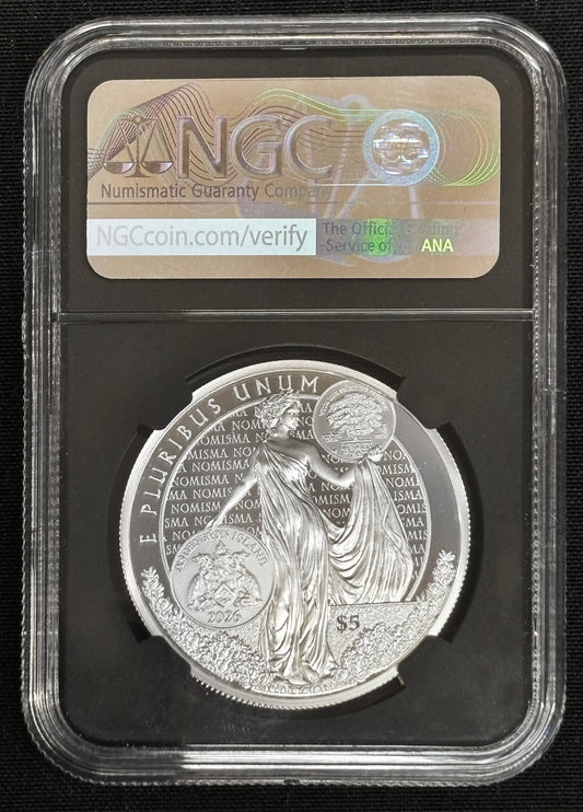 2026 Ascension Island Pittsburgh ANA Show Eagle 1 oz Silver Coin NGC PF 70 UCAM Iskowitz Signed