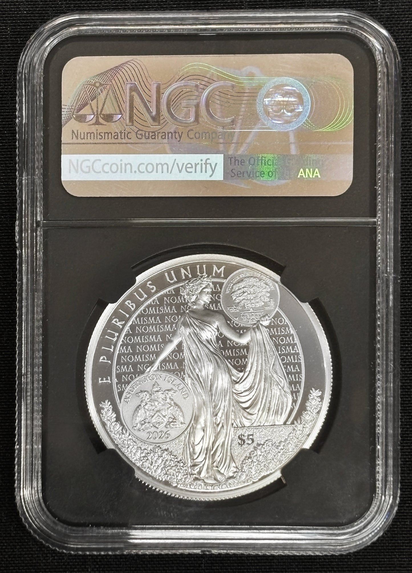 2026 Ascension Island Pittsburgh ANA Show Eagle 1 oz Silver Coin NGC PF 70 UCAM Iskowitz Signed