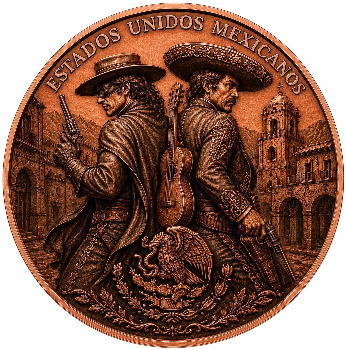 Mexico Libertad Mark of the Mariachi 5 oz Copper Medal (06/18)