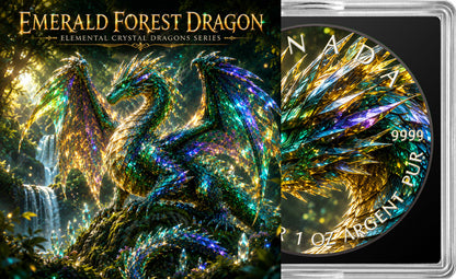 2026 Canada Maple Leaf Emerald Forest Dragon Edition 1 oz Silver Coin (07/16)