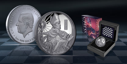 2027 Niue Chess Bishop Black Proof 1 oz Silver Coin