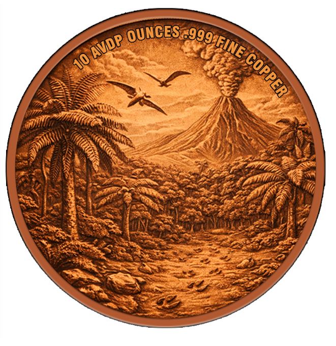 10oz T-Rex UHR Colorized Copper in Capsule