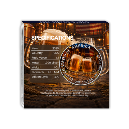 2026 U.S. Eagle American Beer Day Edition 1 oz Silver Coin